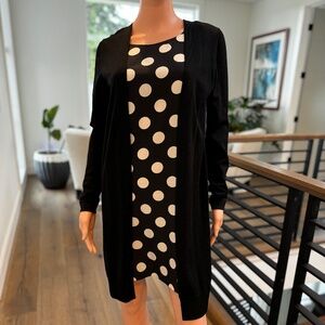 Akris Punto Silk Sheath Dress with attached light weight Wool sweater-Size 2